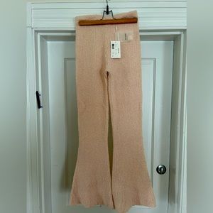 Helmet Lang Rib Flare Pant, S, Pink